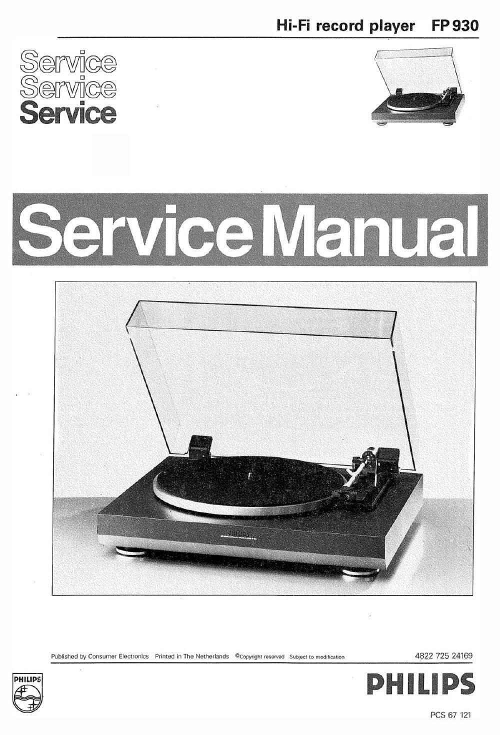 philips fp 930 service manual
