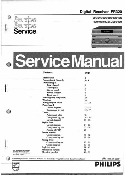 philips fr 320 service manual