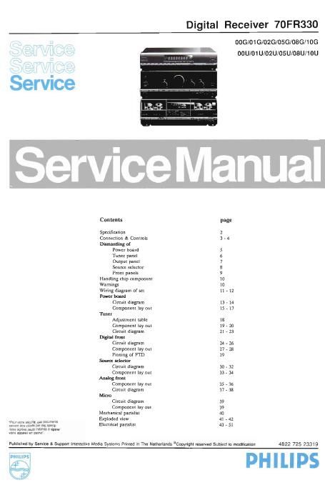 philips fr 330 service manual