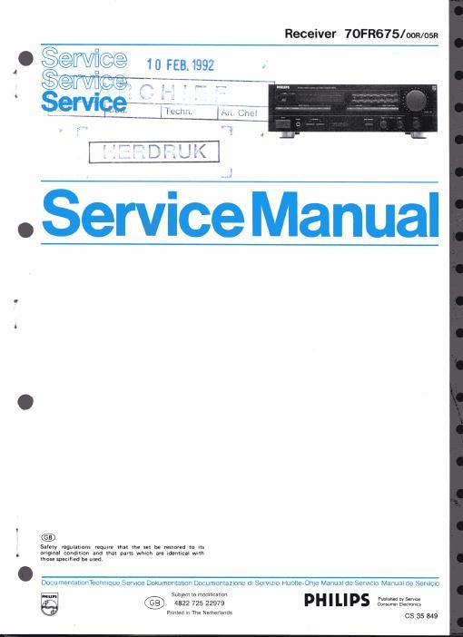 philips fr 675 service manual