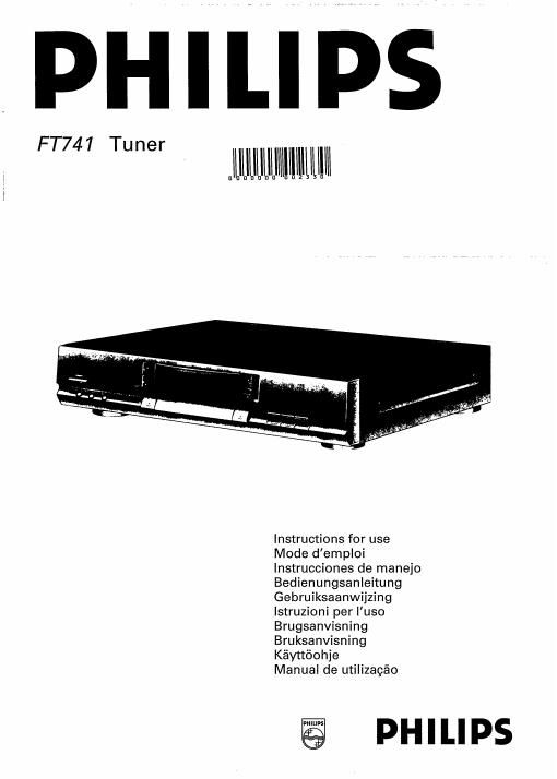 philips ft 741 owners manual