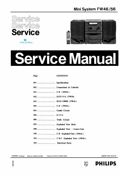 philips fw 46 service manual