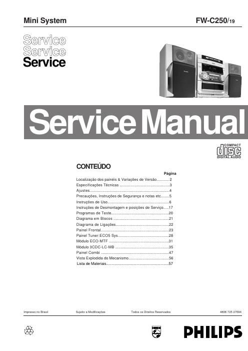 philips fw c 250 19 service manual