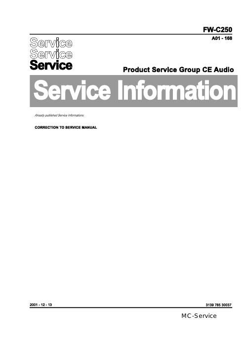 philips fw c 250 service manual