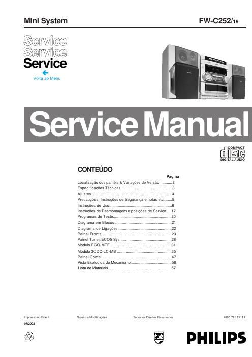 philips fw c 252 service manual