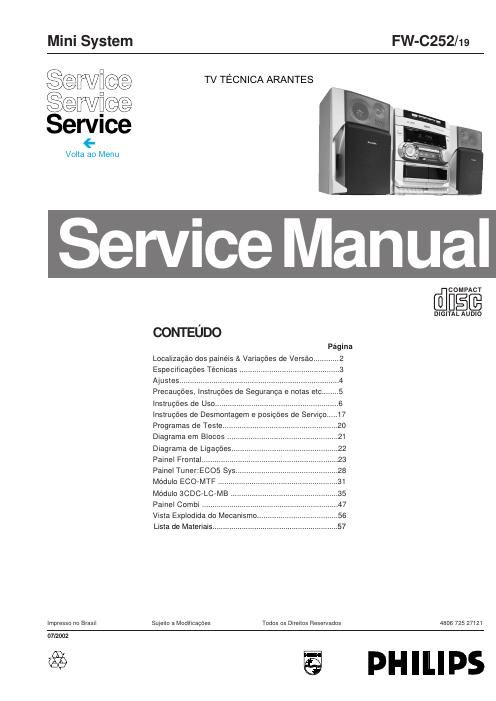 philips fw c 252 service manual portugese