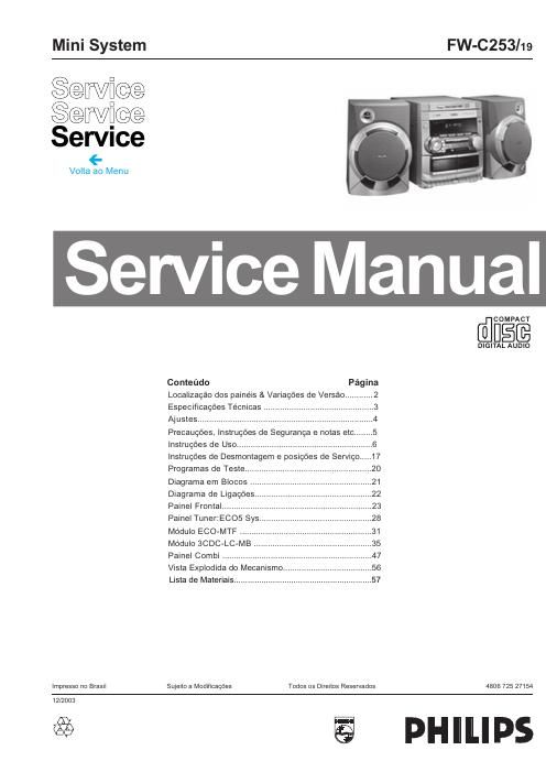 philips fw c 253 service manual