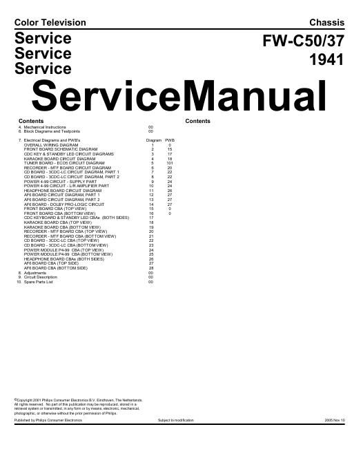 philips fw c 50 service manual