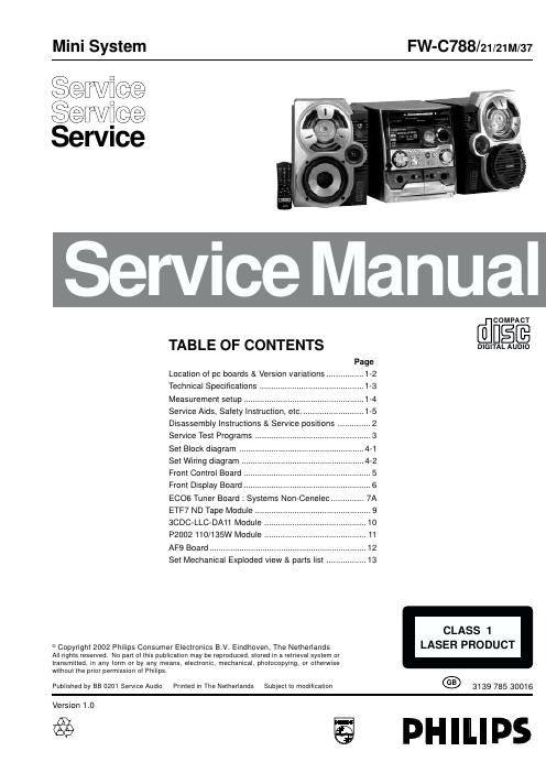 philips fw c 788 service manual