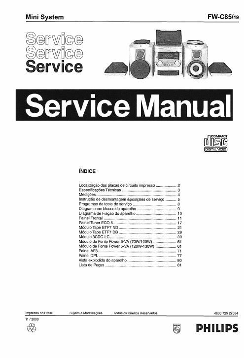 philips fw c 85 19 service manual