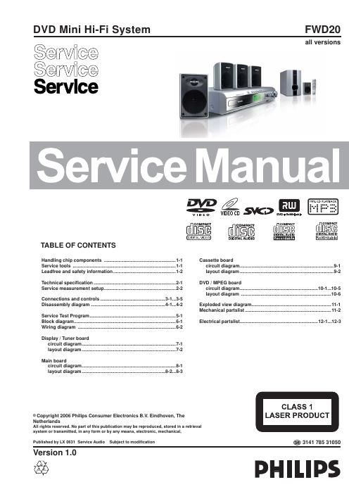 philips fw d 20 service manual