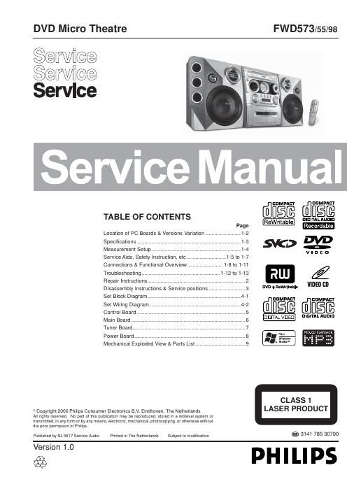 philips fw d 573 service manual