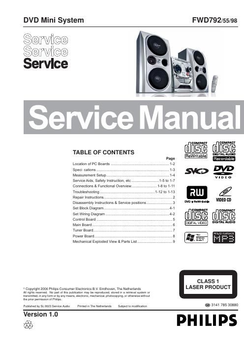 philips fw d 792 service manual