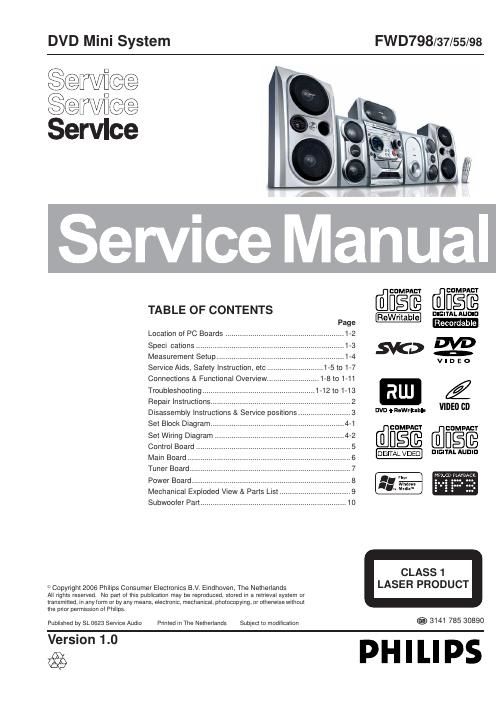 philips fw d 798 service manual