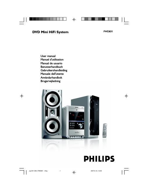 philips fw d 831 owners manual