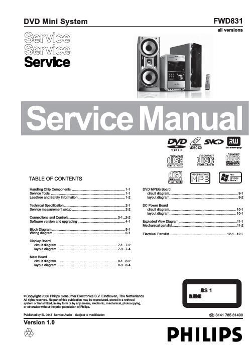 philips fw d 831 service manual