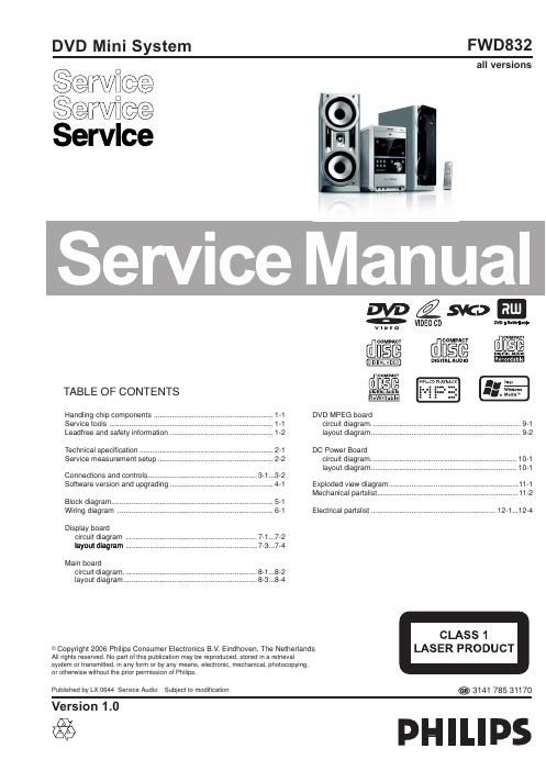 philips fw d 832 service manual
