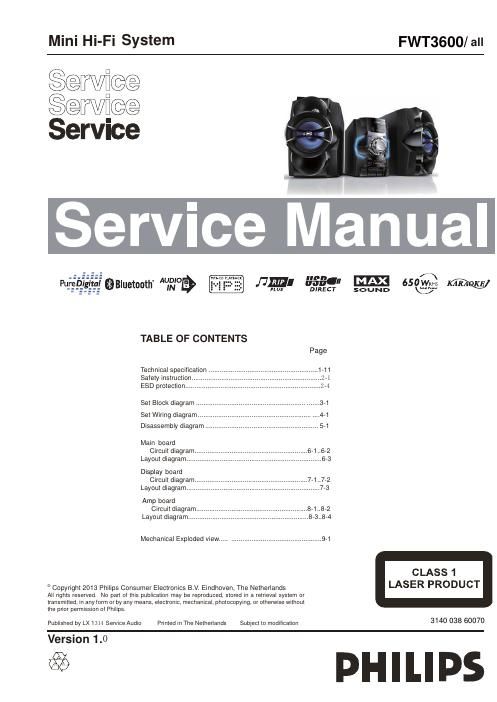 philips fw t 3600 service manual