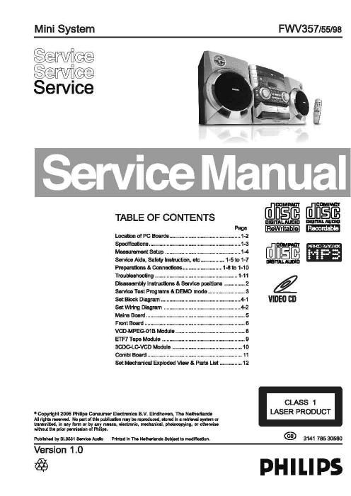 philips fw v 357 service manual