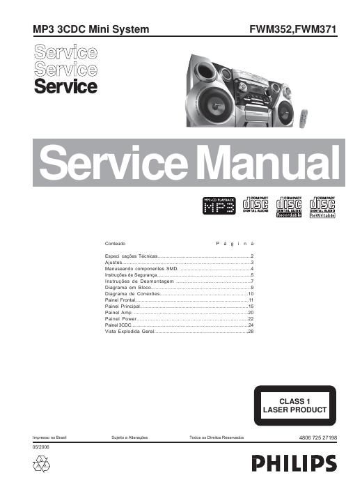 philips fwm 352 371 service manual