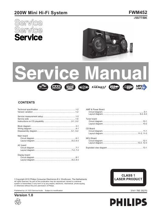 philips fwm 452 service manual 2