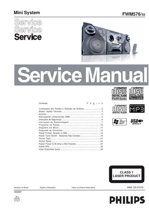 philips fwm 576 55 service manual