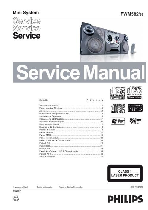philips fwm 582 service manual