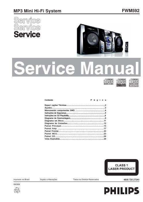 philips fwm 592 service manual