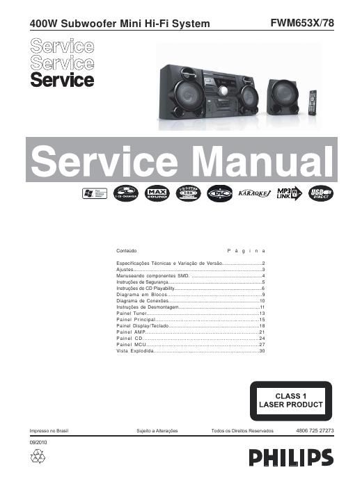philips fwm 653 x service manual
