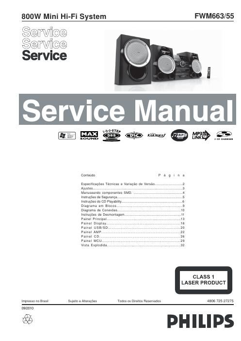 philips fwm 663 service manual