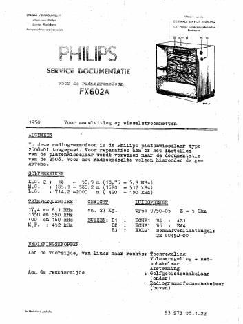 philips fx 602 a service manual
