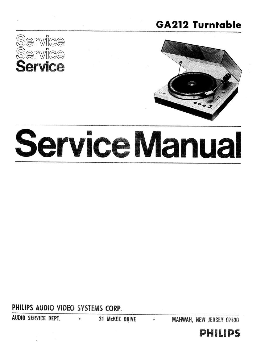 philips ga 212 service manual
