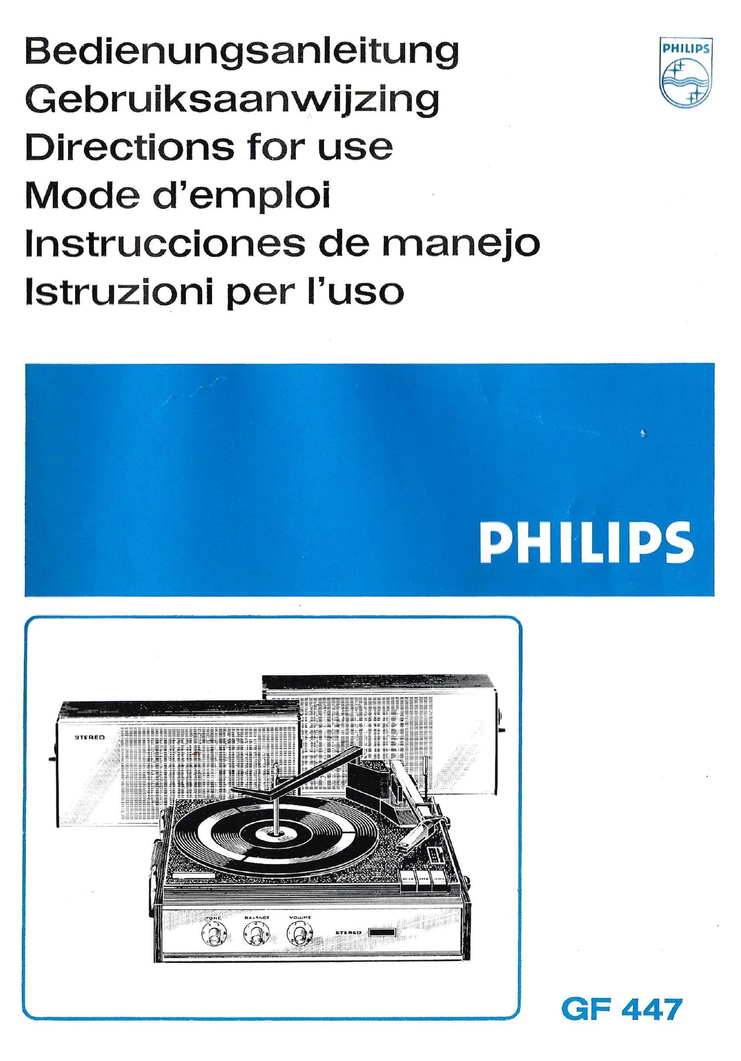 philips gf 447 owners manual