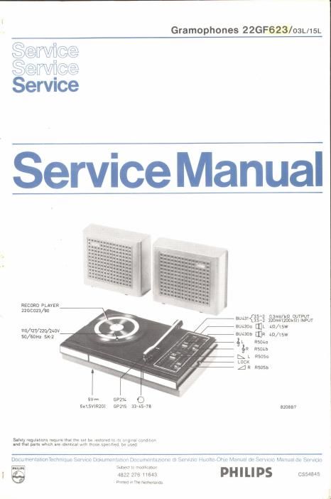 philips gf 623 service manual