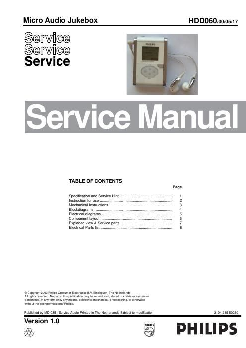 philips hdd 060 service manual