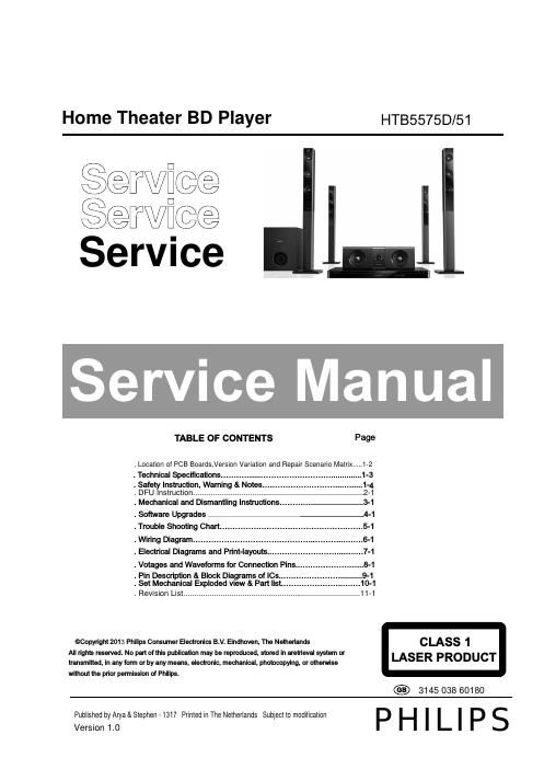 philips htb 5575 d 51 service manual