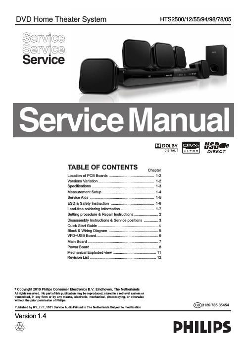 philips hts 2500 service manual