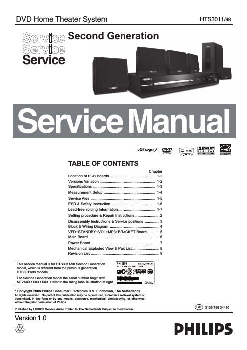 philips hts 3011 mk 2 service manual
