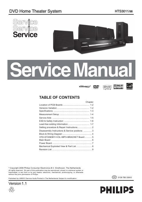 philips hts 3011 service manual