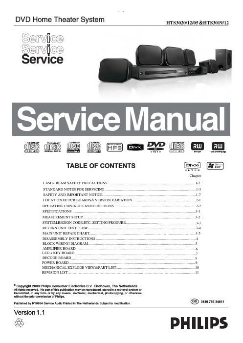 philips hts 3019 3020 service manual
