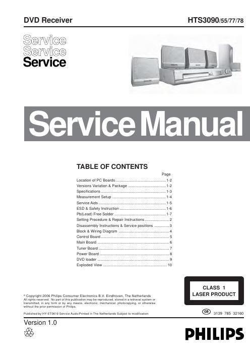philips hts 3090 service manual