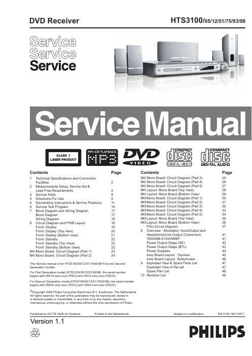 philips hts 3100 service manual