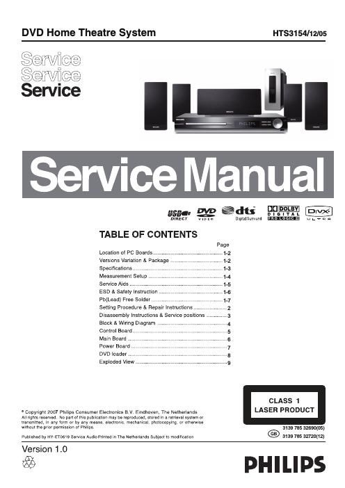 philips hts 3154 service manual