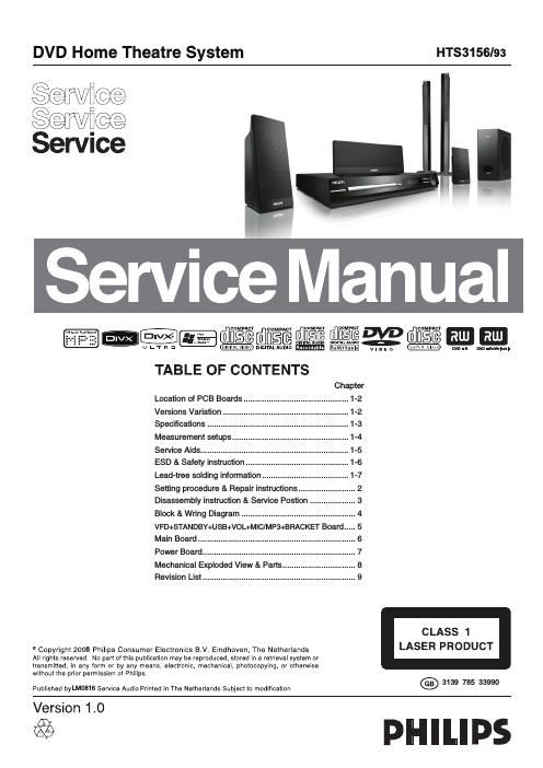 philips hts 3156 service manual