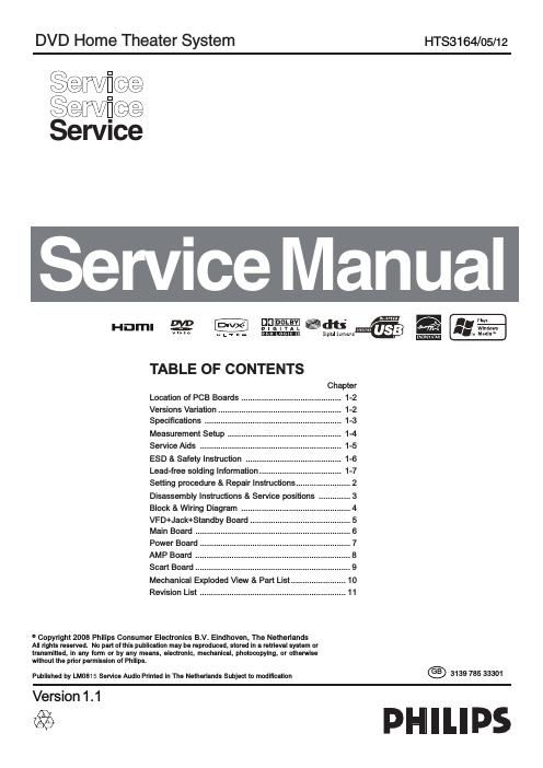 philips hts 3164 service manual