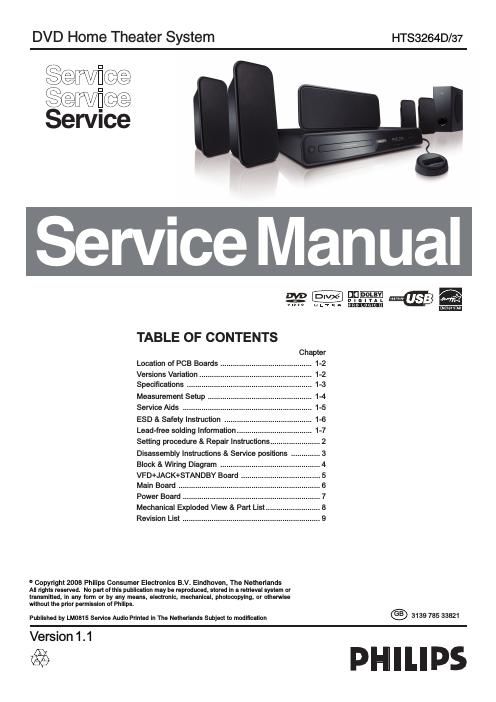 philips hts 3264 service manual