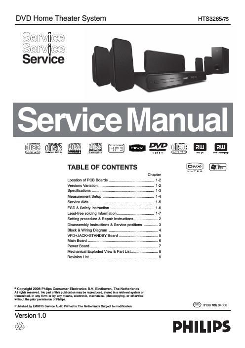 philips hts 3265 mk 1 service manual
