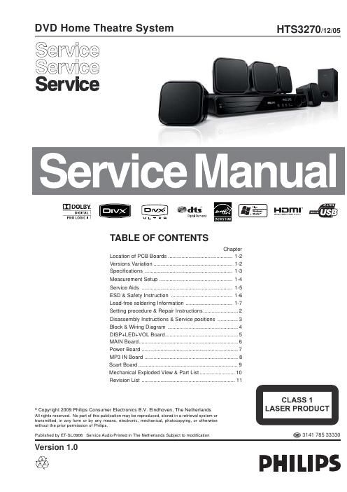 philips hts 3270 service manual