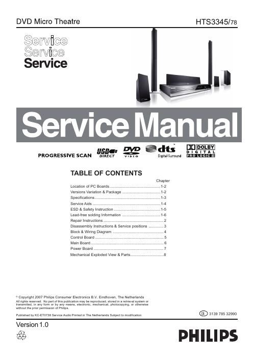 philips hts 3345 service manual