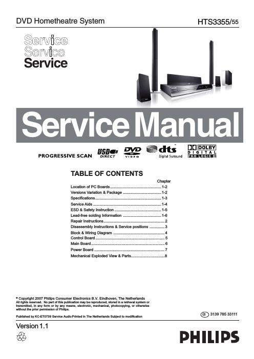 philips hts 3355 service manual